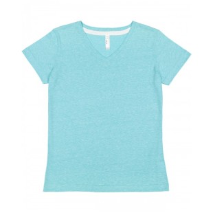 LAT Ladies' V-Neck Harborside Melange Jersey T-Shirt