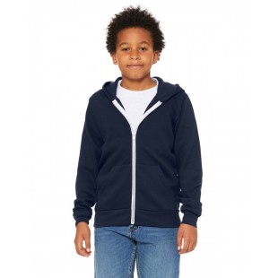 Bella + Canvas Youth Sponge Fleece Full-Zip Hooded Sweatshirt