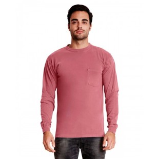 Next Level Apparel Adult Inspired Dye Long-Sleeve Crew with Pocket