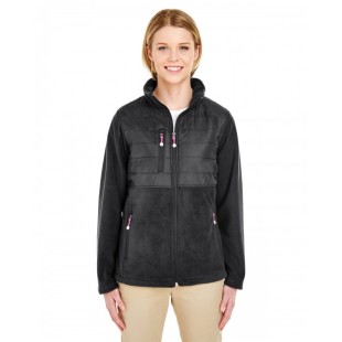 UltraClub Ladies' Fleece Jacket with Quilted Yoke Overlay