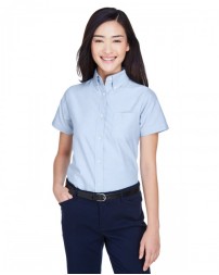 UltraClub Ladies' Classic Wrinkle-Resistant Short-Sleeve Oxford