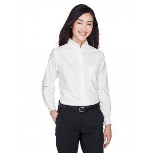 UltraClub Ladies' Classic Wrinkle-Resistant Long-Sleeve Oxford