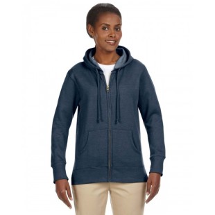 econscious Ladies' Heathered Full-Zip Hooded Sweatshirt