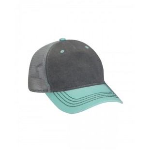 Adams Pigment-Dyed Twill & Mesh 5 Panel Trucker Cap