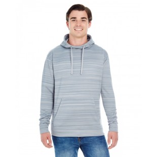 J America Adult Odyssey Striped Poly Fleece Pullover Hood