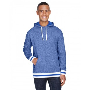 J America Adult Peppered Fleece Lapover Hooded Sweatshirt