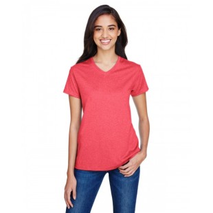 A4 Ladies' Topflight Heather V-Neck T-Shirt