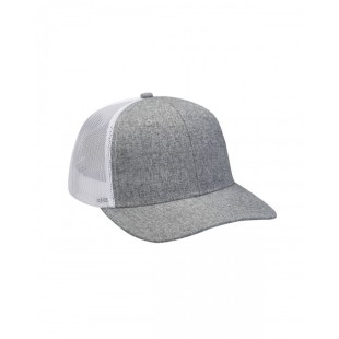 Adams Heather Woven/Soft Mesh Trucker Style Cap