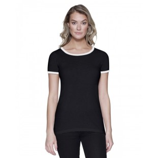 StarTee Ladies' CVC Ringer T-Shirt