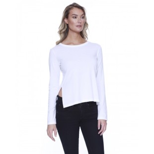 StarTee Ladies' CVC High Low Long-Sleeve T-Shirt