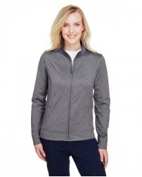 UltraClub Ladies' Navigator Heather Performance Full-Zip