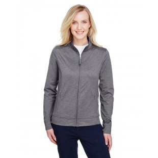 UltraClub Ladies' Navigator Heather Performance Full-Zip