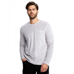 US Blanks Unisex Velour Long Sleeve Pocket T-Shirt